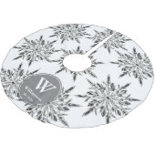 Elegante Ice Crystal Snowflakes Polyester Weihnachtsbaumdecke (Schrägansicht)