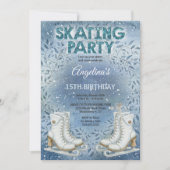 Elegante Ice Skaten Birthday Party Einladung (Vorderseite)