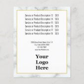 Elegante Ihr Logo hier Preisliste Flyer (Hinten)