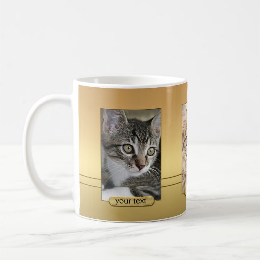Elegante Ihre Niedlichen Cat Fotos Gold Tasse (Links)