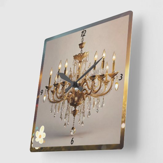 "Elegante Illuminationen" Quadratische Wanduhr (Winkel)