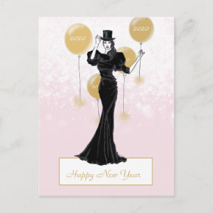 Elegante Illustration über das neue Jahr der Mode Postkarte