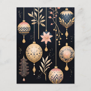 Elegante Illustration von Weihnachtsbaumkugeln  Postkarte