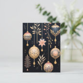 Elegante Illustration von Weihnachtsbaumkugeln  Postkarte (Stehend Vorderseite)