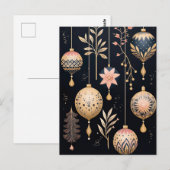 Elegante Illustration von Weihnachtsbaumkugeln  Postkarte (Vorne/Hinten)