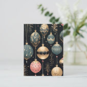 Elegante Illustration von Weihnachtsbaumkugeln  Postkarte (Stehend Vorderseite)