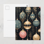 Elegante Illustration von Weihnachtsbaumkugeln  Postkarte (Vorne/Hinten)