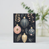 Elegante Illustration von Weihnachtsbaumkugeln  Postkarte (Stehend Vorderseite)