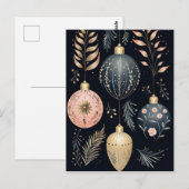 Elegante Illustration von Weihnachtsbaumkugeln  Postkarte (Vorne/Hinten)