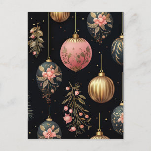 Elegante Illustration von Weihnachtsbaumkugeln Postkarte