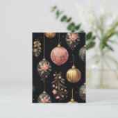 Elegante Illustration von Weihnachtsbaumkugeln  Postkarte (Stehend Vorderseite)