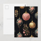 Elegante Illustration von Weihnachtsbaumkugeln  Postkarte (Vorne/Hinten)