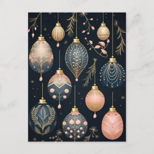 Elegante Illustration von Weihnachtsbaumkugeln  Postkarte