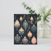 Elegante Illustration von Weihnachtsbaumkugeln  Postkarte (Stehend Vorderseite)