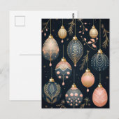 Elegante Illustration von Weihnachtsbaumkugeln  Postkarte (Vorne/Hinten)