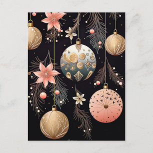 Elegante Illustration von Weihnachtsbaumkugeln  Postkarte