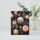 Elegante Illustration von Weihnachtsbaumkugeln  Postkarte (Stehend Vorderseite)