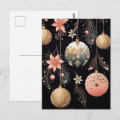 Elegante Illustration von Weihnachtsbaumkugeln  Postkarte (Vorne/Hinten)
