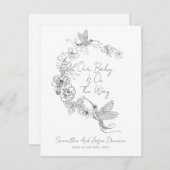 Elegante Illustrierte Blumenschreie Ankündigung (Vorne/Hinten)