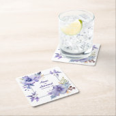 Elegante im Bloom: Personalisierte Hochzeitsfeiern Rechteckiger Pappuntersetzer (Vor Ort)