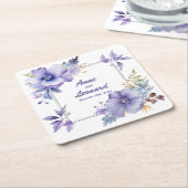 Elegante im Bloom: Personalisierte Hochzeitsfeiern Rechteckiger Pappuntersetzer (angewinkelt)