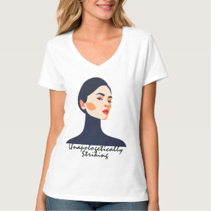 Elegante im Minimalismus - Modernes Portrait Kunst T-Shirt