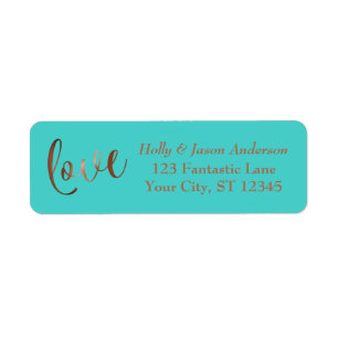 Elegante Imitat Copper Foil Liebe Skript mit Türki