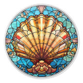 elegante Imitat Glasbadestrand Muschel Keramikknauf (Vorderseite)