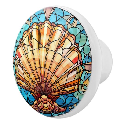 elegante Imitat Glasbadestrand Muschel Keramikknauf (Rechts)