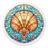 elegante Imitat Glasbadestrand Muschel Keramikknauf (Vorderseite)