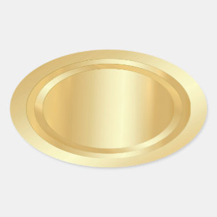 Elegante Imitat Gold Glamour Vorlage Hinzufügen vo Ovaler Aufkleber