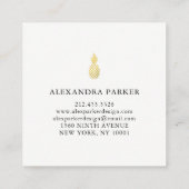 Elegante Imitat-Goldananas Quadratische Visitenkarte (Rückseite)