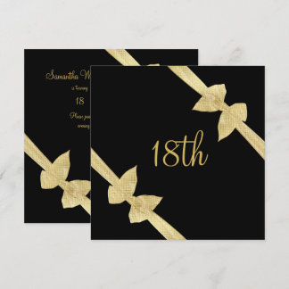 Elegante Imitat-Goldbogen-18. Geburtstag Einladung
