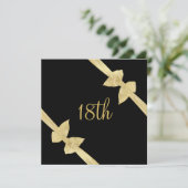 Elegante Imitat-Goldbogen-18. Geburtstag Einladung (Stehend Vorderseite)