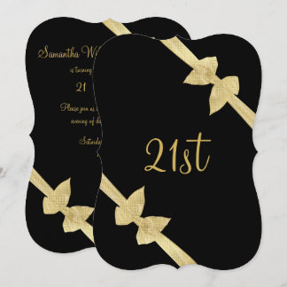 Elegante Imitat-Goldbogen-21. Geburtstag Einladung