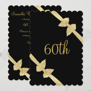 Elegante Imitat-Goldbogen-60. Geburtstag Einladung