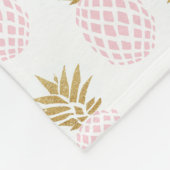 Elegante Imitat, goldenes tropisches Ananas-Muster Fleecedecke (Ecke)