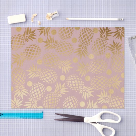 elegante Imitat Goldpinienmotive Seidenpapier (Handwerk)