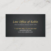 Elegante Imitat-Goldwaage-beruflicher Rechtsanwalt Visitenkarte (Rückseite)