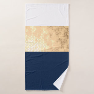elegante Imitat mit goldenen, marineblauen, weiße Badhandtuch Set