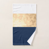 elegante Imitat mit goldenen, marineblauen, weißen Badhandtuch Set (Handtuch)