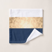 elegante Imitat mit goldenen, marineblauen, weißen Badhandtuch Set (Waschlappen)
