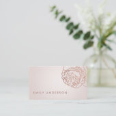 ELEGANTE IMITAT PULL BLUSPINK ROSE GOLD VISITENKARTE (Stehend Vorderseite)