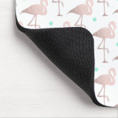 elegante Imitat-Rosen-Goldflamingos mint Mousepad (Ecke)