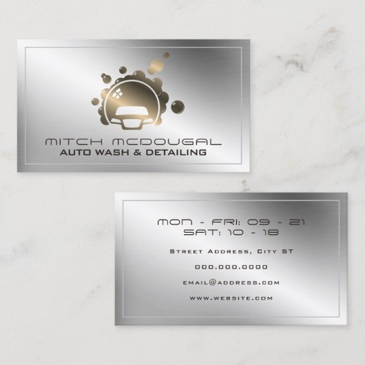 Elegante Imitate aus metallischem Silber und Gold  Visitenkarte (Vorne/Hinten)