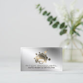 Elegante Imitate aus metallischem Silber und Gold Visitenkarte (Stehend Vorderseite)