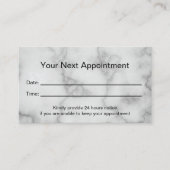 Elegante Imitate Beruflicher weißer Marmor Terminkarte (Vorderseite)