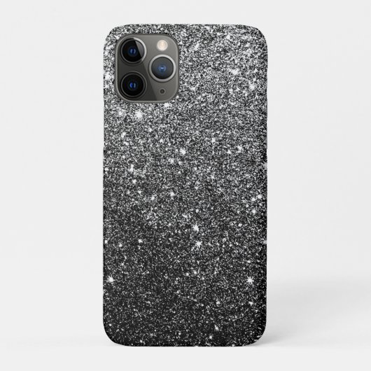 Elegante Imitate Black Glitzer Luxus Case-Mate iPhone Hülle (Rückseite)