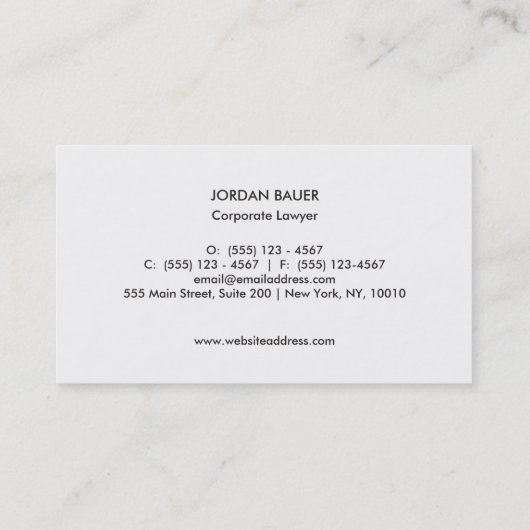 Elegante Imitate Braun Linen Beruflich Visitenkarte (Rückseite)