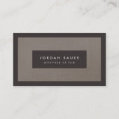 Elegante Imitate Braun Linen Beruflich Visitenkarte (Vorderseite)